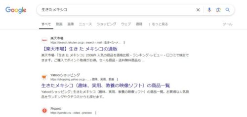 Googleの検索結果のスクリーンショット