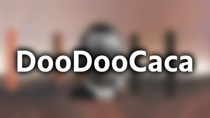 「DooDooCaca」という影付きの白文字が、ぼかされたフラッシュのスクリーンショットの上に書かれているアイキャッチ。