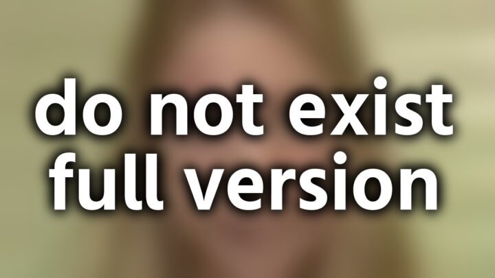 「do not exist full version」という影付きの白文字が、ぼかされたパメラ・サッチさんの顔写真の上に書かれているアイキャッチ。