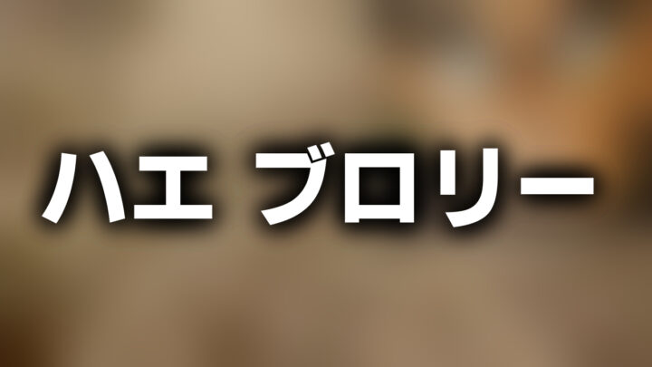 「ハエ ブロリー」という影付きの白文字が、ぼかされた動画のスクリーンショットの上に書かれているアイキャッチ。