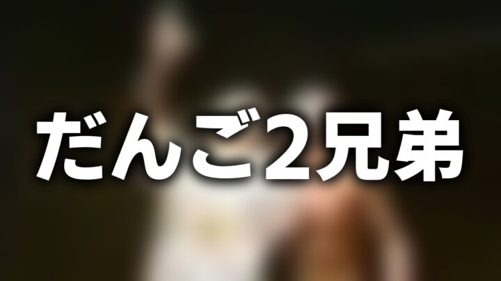 「だんご2兄弟」という影付きの白文字が、ぼかされた動画のスクリーンショットの上に書かれているアイキャッチ。